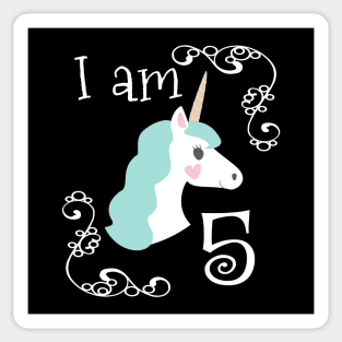 Unicorn 5th birthday Sticker